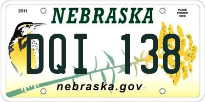 NE license plate DQI138