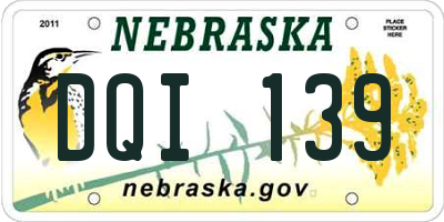 NE license plate DQI139