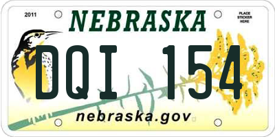 NE license plate DQI154