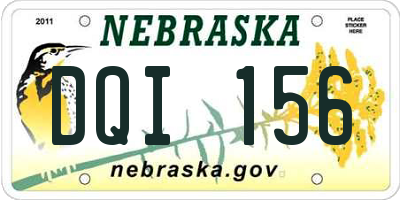 NE license plate DQI156