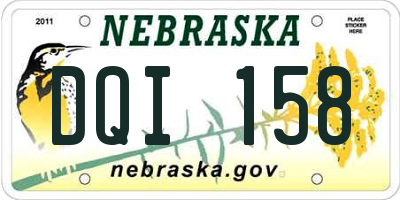 NE license plate DQI158
