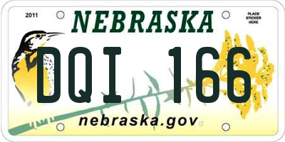 NE license plate DQI166