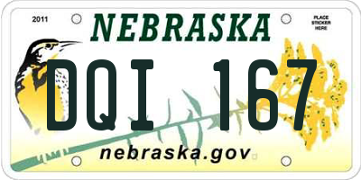 NE license plate DQI167