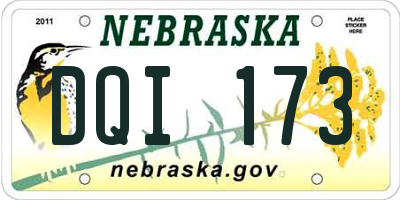 NE license plate DQI173