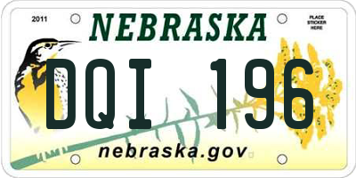 NE license plate DQI196