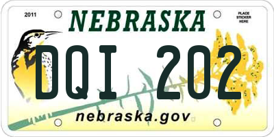 NE license plate DQI202