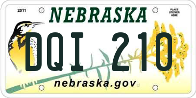 NE license plate DQI210