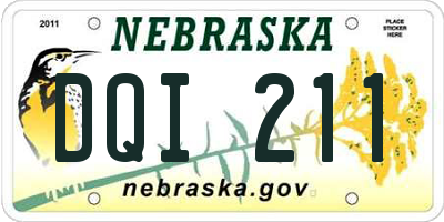 NE license plate DQI211