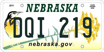 NE license plate DQI219