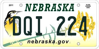 NE license plate DQI224