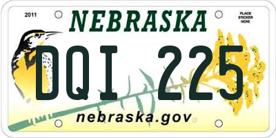 NE license plate DQI225