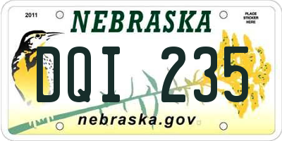 NE license plate DQI235