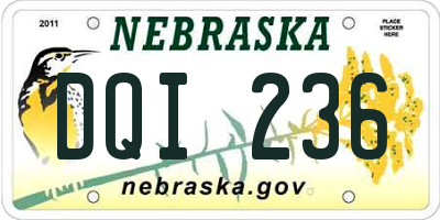 NE license plate DQI236