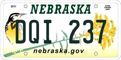 NE license plate DQI237