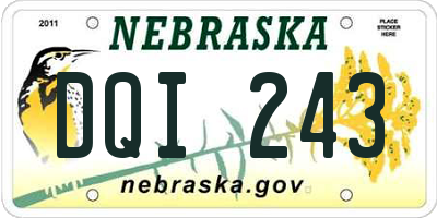 NE license plate DQI243