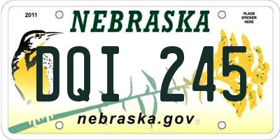 NE license plate DQI245