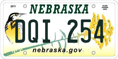 NE license plate DQI254
