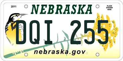 NE license plate DQI255