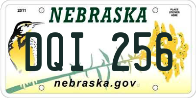 NE license plate DQI256
