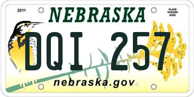 NE license plate DQI257