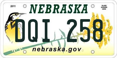 NE license plate DQI258