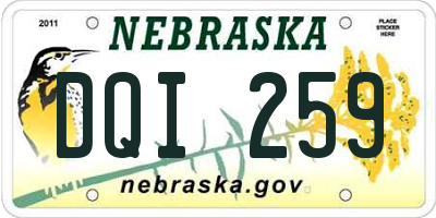 NE license plate DQI259