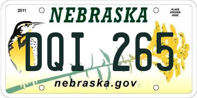 NE license plate DQI265