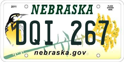 NE license plate DQI267