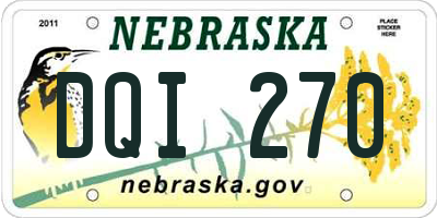NE license plate DQI270