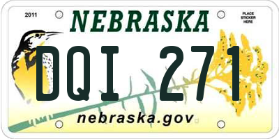 NE license plate DQI271