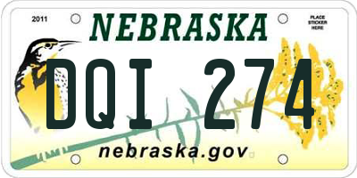 NE license plate DQI274