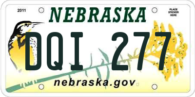 NE license plate DQI277