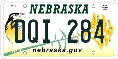 NE license plate DQI284