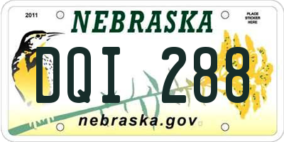 NE license plate DQI288