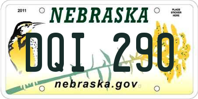 NE license plate DQI290