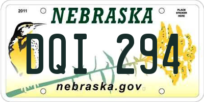 NE license plate DQI294