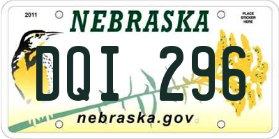 NE license plate DQI296