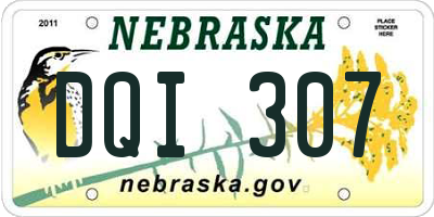 NE license plate DQI307