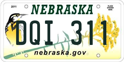 NE license plate DQI311
