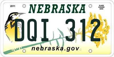 NE license plate DQI312