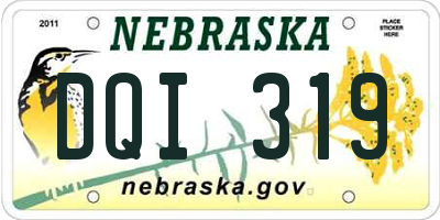 NE license plate DQI319