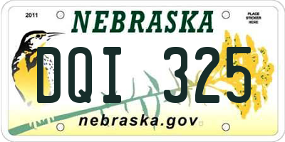 NE license plate DQI325