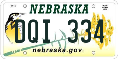 NE license plate DQI334