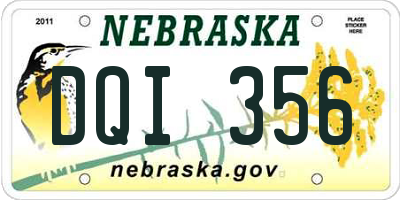 NE license plate DQI356