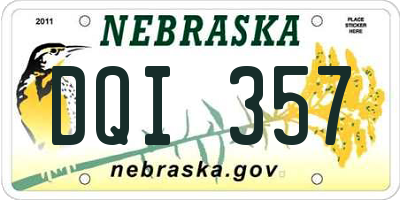NE license plate DQI357