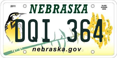 NE license plate DQI364