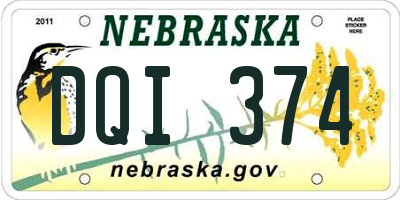 NE license plate DQI374