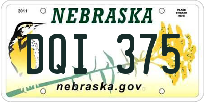 NE license plate DQI375