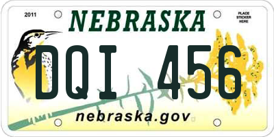NE license plate DQI456