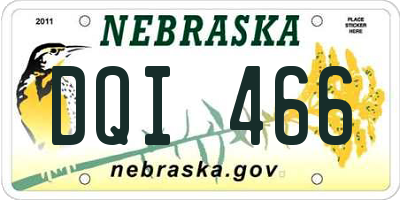 NE license plate DQI466